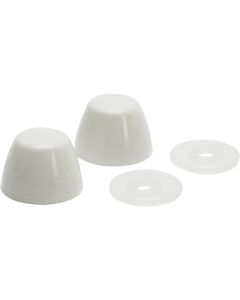 Fluidmaster White Plastic Snap-On Toilet Bolt Caps (2-Pack)