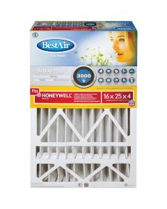 BestAir 16 In. x 25 In. x 4 In. Honeywell MERV 13 Deep Pleat Furnace Filter