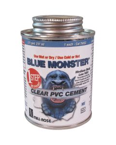 BLUE MONSTER 8 Oz. Weatherproof 1-Step Clear PVC Cement