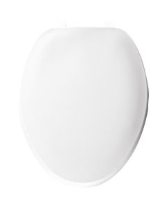 Bemis Elongated White Plastic Closed Front Toilet Seat