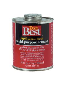 Do it Best 32 Oz. Medium Bodied Clear Multi Purpose Solvent Cement