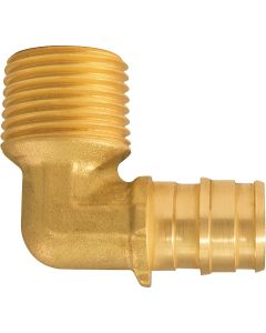 Apollo Retail 1/2 In. Barb x 1/2 In. MNPT 90 Deg. Brass Male PEX Elbow, Type A