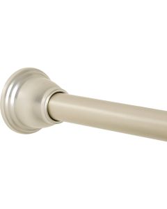 Zenna Home Straight 72 In. Adjustable Tension Finial Shower Rod in Brushed Nickle