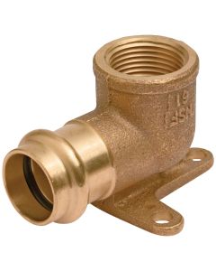 NIBCO 1/2 In. Press x 1/2 In. FPT 90 Deg. Drop Ear Press Copper Elbow (1/4 Bend)