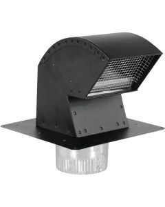 Imperial 6 In. Black Aluminum R-2 Premium Roof Vent Cap with Collar