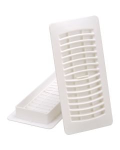 Imperial 4 In. x 10 In. White Plastic Louvered Floor Register