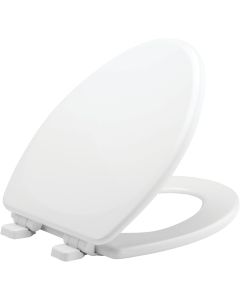 Mayfair Elongated Closed Front Slow Close White Wood Toilet Seat