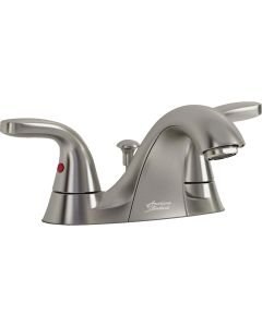 American Standard Cadet Brushed Nickel 2-Handle Lever 4 In. Centerset Bathroom Faucet with Pop-Up