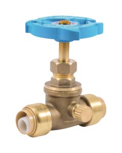 Sharkbite 1/2 In. SB x 1/2 In. SB Brass Push-to-Connect Gate Valve