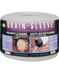 Drain-Sleeve 4 In. W x 100 Ft. L Fabric Drain Guard Sock