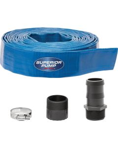 Superior Pump 1-1/2 In. Dia. x 25 Ft. L Lay-Flat Discharge Sump Pump Hose Kit