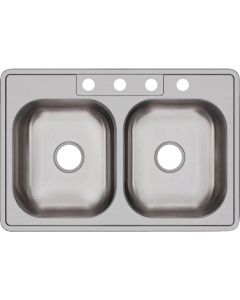 Elkay Dayton Double Bowl 33 In. x 22 In. x 6-9/16 In. Deep Stainless Steel Kitchen Sink