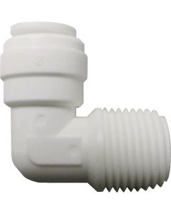 Watts Aqualock 1/4 In. OD x 1/4 In. MNPT 90 Deg. Push-to-Connect Plastic Elbow (1/4 Bend)