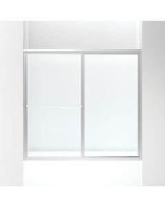 Sterling Deluxe Framed 59-3/8 In. W. X 56-1/4 In. H. Chrome Rain Glass Sliding Tub Door