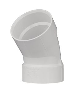 Charlotte Pipe 6 In. Schedule 40 45 Deg. Short Radius DWV PVC Elbow (1/8 Bend)