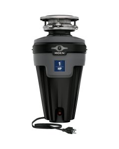 Moen EX Series 1 HP Stainless Steel Lighted Garbage Disposer, 10 Year Warranty