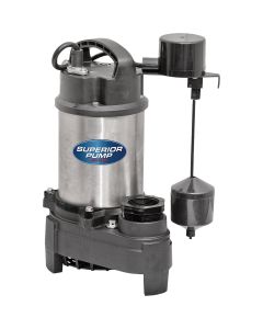 Superior Pump 3/4 HP Stainless Steel/Cast Iron Submersible Sump Pump with Vertical Float Switch