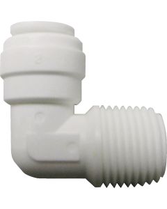 Watts Aqualock 3/8 In. OD x 1/4 In. MNPT 90 Deg. Push-to-Connect Plastic Elbow (1/4 Bend)