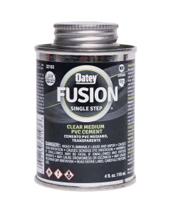 Oatey FUSION 4 Oz. Single-Step Medium Bodied Clear Priming PVC Cement