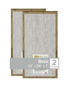 3M Filtrete 14 In. x 24 In. x 1 In.  Basic MPR Flat Panel Furnance Filter, (2-Pack)