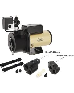 K2 IntelliJet 3/4 HP Heavy-Duty Cast Iron Convertible Deep Well Jet Pump