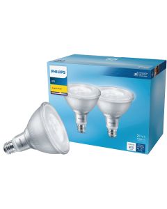 Philips 90W Equivalent Bright White PAR38 Medium LED Floodlight Light Bulb (2-Pack)