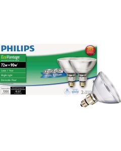 Philips EcoVantage 90W Equivalent Clear Medium Base PAR38 Halogen Floodlight Light Bulb (2-Pack)