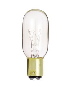 Satco 15W Clear Bayonet Base T7 Incandescent Tubular Appliance Light Bulb