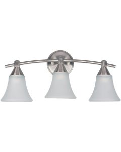 Home Impressions Grace 3-Bulb Brushed Nickel Vanity Bath Light Bar