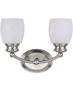 Home Impressions Palms 2-Bulb Brushed Nickel Vanity Bath Light Bar