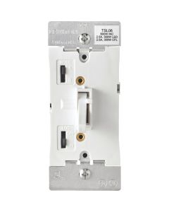 Leviton Incandescent/Halogen/LED/CFL White Slide Dimmer Switch