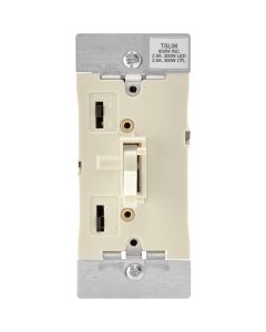 Leviton Incandescent/Halogen/LED/CFL Light Almond Slide Dimmer Switch