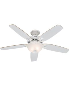 Hunter Builder Deluxe 52 In. White Ceiling Fan with Light Kit