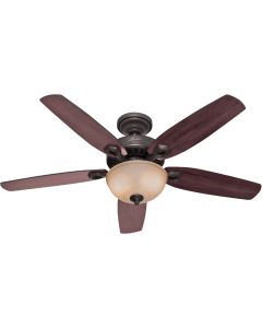 Hunter Builder Deluxe 52 In. New Bronze Ceiling Fan with Light Kit