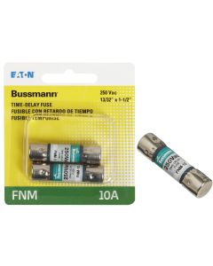 Bussmann 10A Fusetron FNM Cartridge General Purpose Time Delay Cartridge Fuse (2-Pack)