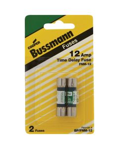 Bussmann 12A Fusetron FNM Cartridge General Purpose Time Delay Cartridge Fuse (2-Pack)