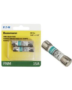 Bussmann 15A Fusetron FNM Cartridge General Purpose Time Delay Cartridge Fuse (2-Pack)