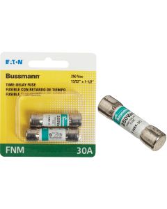 Bussmann 30A Fusetron FNM Cartridge General Purpose Time Delay Cartridge Fuse (2-Pack)