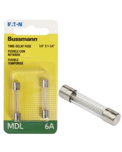 Bussmann 6A MDL Glass Tube Electronic Fuse (2-Pack)