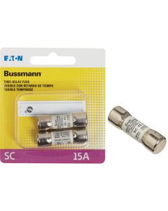 Bussmann 15A Midget Cartridge Time Delay Cartridge Fuse (2-Pack)