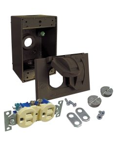 Bell Bronze Horizontal Mount Tamper Resistant Outdoor Outlet Kit