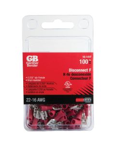 Gardner Bender 22 to 16 AWG Female Red Vinyl-Insulated Barrel Disconnect (100-Pack)