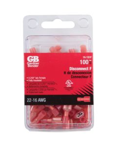 Gardner Bender 22 to 16 AWG Female Red Fully-Insulated Disconnect (100-Pack)