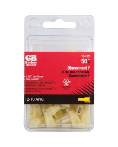 Gardner Bender 12 to 10 AWG Female Yellow Fully-Insulated Disconnect (50-Pack)