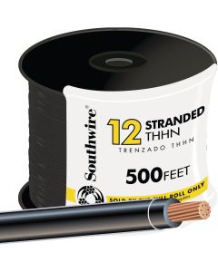 Southwire 500 Ft. 12 AWG Stranded Black THHN Electrical Wire