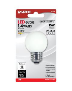 Satco 15W Equivalent Soft White G16.5 Medium LED Decorative Globe Light Bulb