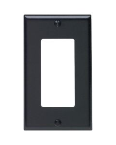 Leviton Decora 1-Gang Smooth Plastic Rocker Decorator Wall Plate, Black