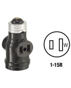 Leviton Black 125V Light Socket Adapter