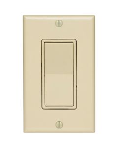 Leviton Decora Residential Grade 15 Amp Rocker Single Pole Switch, Ivory