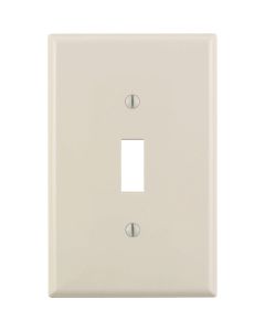 Leviton 1-Gang Plastic Oversized Toggle Switch Wall Plate, Light Almond